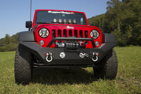 Rugged Ridge Spartan Front Bumper HCE W/Overrider 07-18 Jeep Wrangler JK - 11548.01