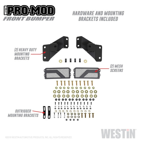 Westin 15-19 Chevrolet Silverado 2500/3500 Pro-Mod Front Bumper - Textured Black - 58-41165