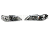 Raxiom 94-98 Ford Mustang Axial Series Cobra Style Headlights- Chrome Housing (Clear Lens) - 49049