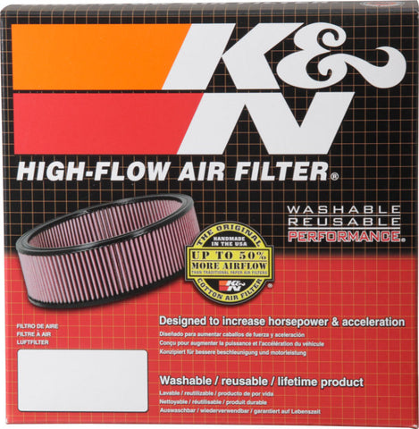 K&N Custom Oval Race Filter 5-1/8in FLG / 9in OD x 3-3/8in HW/VENT - 60-1110