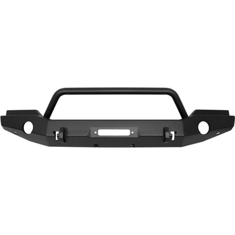 Westin 07-18 Jeep Wrangler JK WJ2 Full Width Front Bumper w/Bull Bar Textured Black - 59-80045
