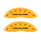 MGP 4 Caliper Covers Engraved Front Escalade Engraved Rear EXT Yellow finish black ch - 35015SEXTYL