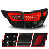 ANZO 11-13 Jeep Grand Cherokee LED Taillights w/ Lightbar Black Housing/Smoke Lens 4pcs - 311440