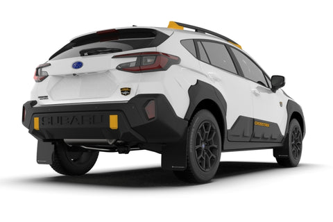 Rally Armor 24-26 Subaru Crosstrek (Wilderness Only) Black UR Mudflap W/Wild-Orange Logo No Drill Re - MF116-UR-BLK-WOR