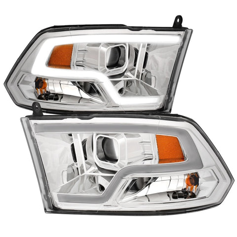 ANZO 09-18 Dodge Ram 1500 Plank Style Projector Headlights Chrome w/ Halo - 111405