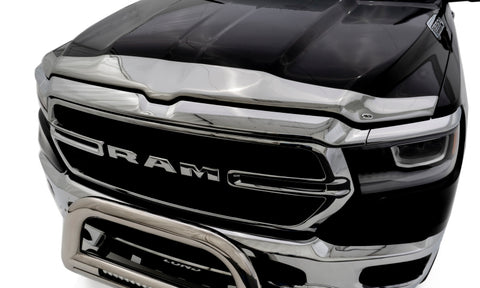 AVS 2019 Dodge RAM 1500 Aeroskin Low Profile Acrylic Hood Shield - Chrome - 622163