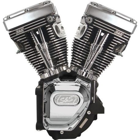 S&S Cycle 99-06 BT T124 Long Block Engine w/ 640 Cams - Wrinkle Black - 310-0282A