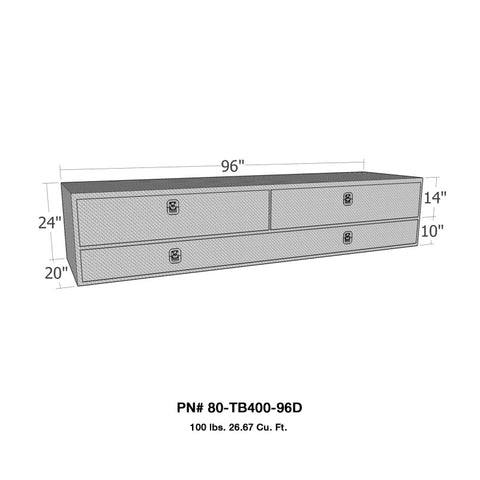 Westin/Brute High Cap 96in Stake Bed Contractor TopSider w/ Doors - Aluminum - 80-TB400-96D