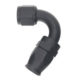 DeatschWerks 10AN Female Flare Swivel 120-Degree Hose End PTFE - Anodized Matte Black - 6-02-0878-B