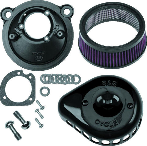 S&S Cycle 2007+ XL Sportster Models Stealth Air Cleaner Kit w/ Gloss Black Mini Teardrop Cover - 170-0440C