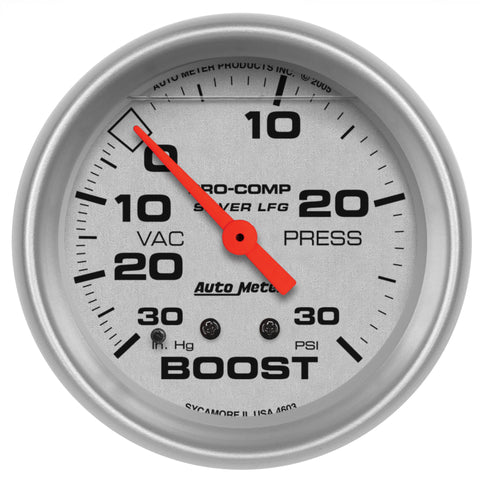 Autometer Ultra-Lite 66.7mm 30 PSI Mechanical Boost Gauge - 4603