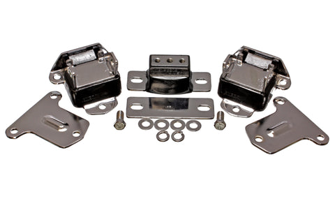 Energy Suspension 69-71 Camaro / 70-73 Monte Carlo Blk Motor and Transmission Mounts; Chrome Finish - 3.1134G