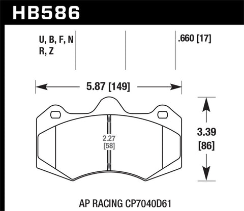 Hawk AP Racing CP7040 HP Plus Street Brake Pads - HB586N.660