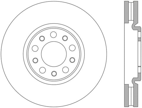 StopTech 13+ Dodge Dart Performance Slotted & Drilled Front Right Rotor - 127.63080R