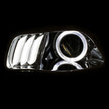 ANZO 2014-2016 Jeep Cherokee Projector Headlights Chrome clear w/ white and Red - 111354