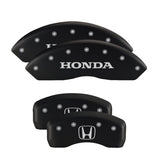 MGP 4 Caliper Covers Engraved Front & Rear i-Vtec Black finish silver ch - 20197SIVTBK