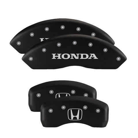 MGP 4 Caliper Covers Engraved Front & Rear i-Vtec Black finish silver ch - 20197SIVTBK