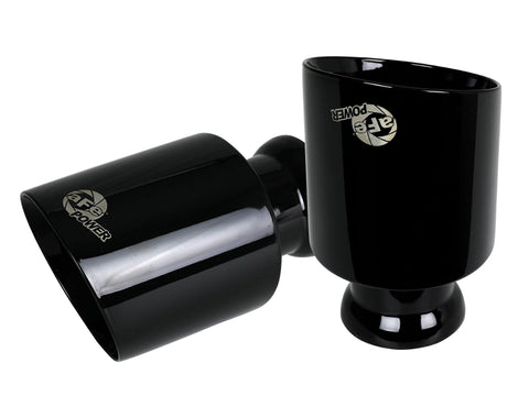 aFe MACH Force-XP 4-1/2in Black OE Replacement Exhaust Tips - 15-19 Dodge Charger/Hellcat - 49C32068-B