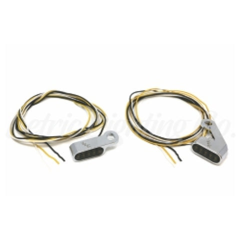 Letric Lighting Black Mini Mirror Mounted Front LED Turn Signals - Chrome - LLC-MMM-C