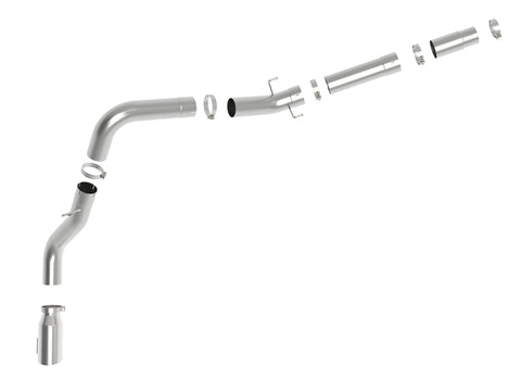 aFe ATLAS 5in DPF-Back Alum Steel Exhaust System w/Polished Tip 19-20 Ram Diesel Trucks L6-6.7L (td) - 49-02078-P