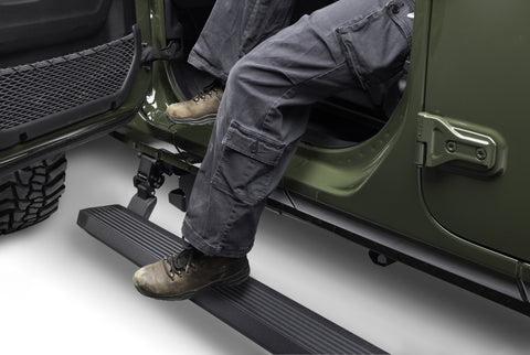 RealTruck 20-24 Jeep Gladiator CC 4dr VoltStep Electric Running Board Kit (Cut/Drill Req.) - Tex Blk - 20451687PC