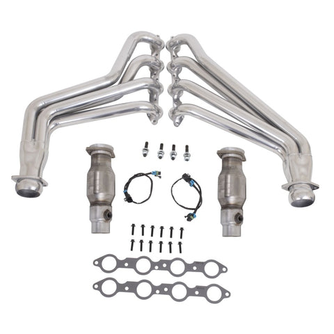 BBK 10-15 Camaro LS3 L99 Long Tube Exhaust Headers With Converters - 1-3/4 Silver Ceramic - 40210
