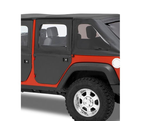 Bestop 07-18 Jeep Wrangler JK 4-Door Full Fabric Doors (Rear Doors Black Twill) - 51799-17