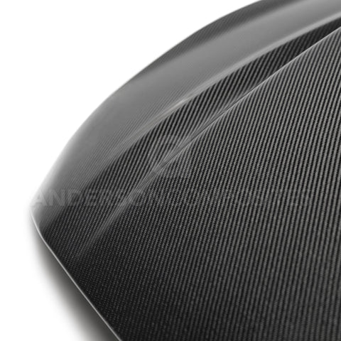 Anderson Composites 2018 Ford Mustang Double Sided Type-CJ 4in Carbon Fiber Cowl Hood - AC-HD18FDMU-CJ-DS