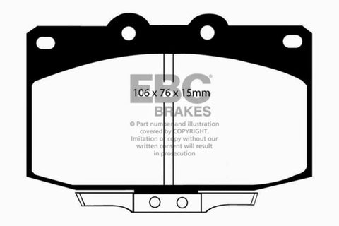 EBC 86-89 Mazda RX7 2.4 (1.3 Rotary)(Vented Rear Rotors) Redstuff Front Brake Pads - DP3763C