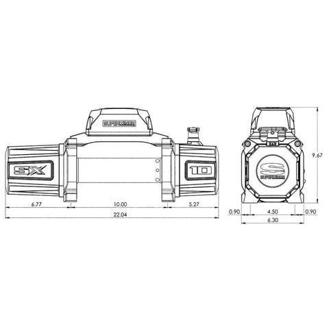 Superwinch 10000 LBS 12V DC 3/8in x 85ft Wire Rope SX 10000 Winch - 1710200