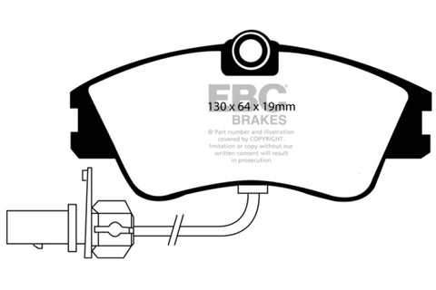 EBC 00 Volkswagen Eurovan 2.8 (Lucas) with Wear Leads Greenstuff Front Brake Pads - DP61030/2