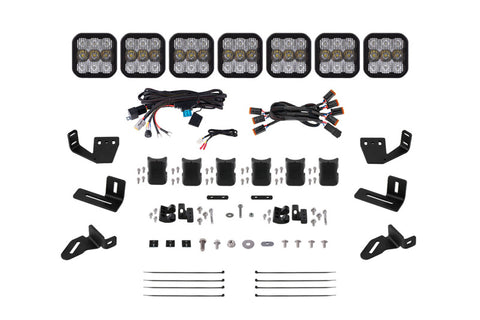 Diode Dynamics Prinsu/Sherpa Roof Racks- SS5 7-Pod CrossLink Mounting Kit - Pro White Combo - DD7828