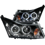 ANZO 2011-2015 Chevrolet Cruze Projector Headlights w/ Halo Black (LED Eyebrow) - 121400