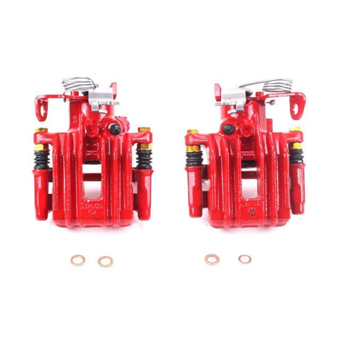 Power Stop 98-04 Audi A6 Quattro Rear Red Calipers w/Brackets - Pair - S2636