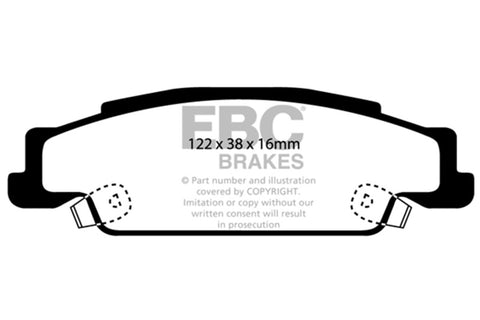 EBC 02-05 Cadillac CTS 2.6 Ultimax2 Rear Brake Pads - UD922