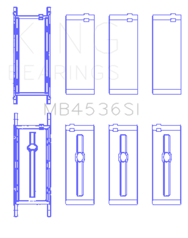 King Engine Bearings Mini Cooper B38A15M0 (Size +0.25mm) Main Bearing Set - MB4536SI0.25