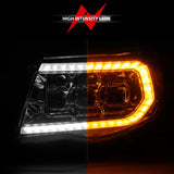 ANZO 05-11 Toyota Tacoma LED Projector Headlights w/Light Bar Swtchbk Seq. Chrome w/Initiation Light - 111582
