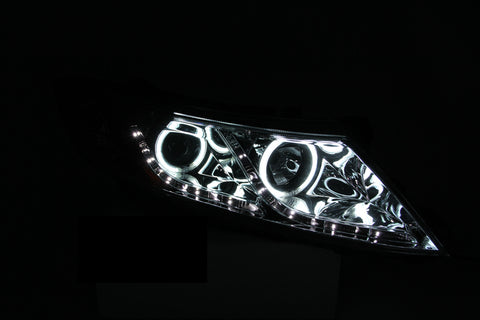 ANZO 2011-2013 Kia Optima Projector Headlights w/ Halo Chrome (CCFL) - 121459