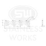 Stainless Works Small Block Ford 4.6L 2V Round Port Header 304SS Exhaust Flanges 1-5/8in Primaries - HF462V163