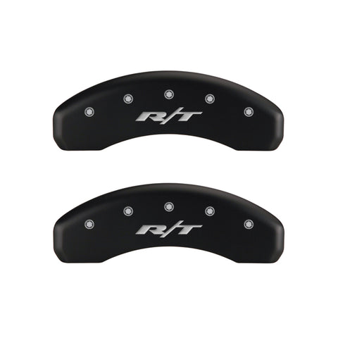 MGP 4 Caliper Covers Engraved Front & Rear RT1-Truck Red finish silver ch - 12088SRT1RD