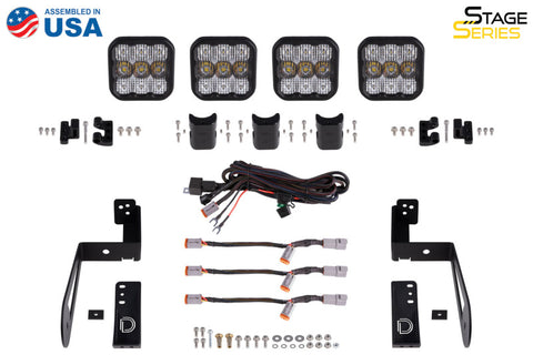Diode Dynamics Jeep JK SS5 4-Pod CrossLink Grille Lightbar Kit Sport - White Combo - DD7229