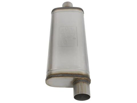 aFe MACHForce XP SS Muffler 3in Center Inlet / 3in Offset Outlet 22in L x 9in W x4in H Body - 49M00017