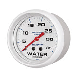 Autometer AutoGage 2-5/8in. / 35 PSI Mechanical Water Press Gauge - Marine White - 200773