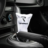 Raceseng Shift Knob Cover (Thermal Bag) - White Microfiber w/Black Logo - 08141