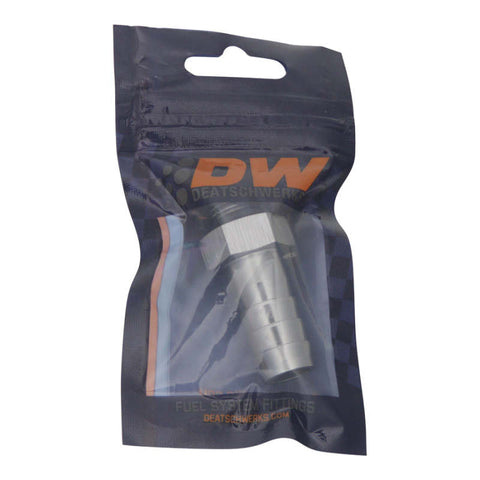 DeatschWerks 6AN ORB Male to 1/2in Male Triple Barb Fitting (Incl O-Ring) - Anodized DW Titanium - 6-02-0511