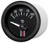 Autometer Stack Instruments 52mm 0-100 PSI 1/8in NPTF Electronic Oil Pressure Gauge - Black - ST3202