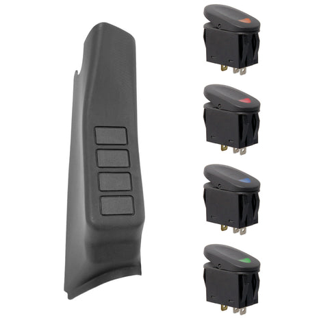 Rugged Ridge A-Pillar 4 Switch Pod Black RHD 11-18 Jeep Wrangler JK - 17235.97