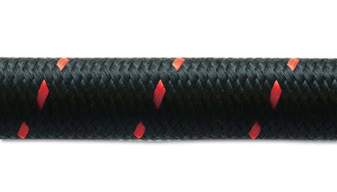 Vibrant -12 AN Two-Tone Black/Red Nylon Braided Flex Hose (2 foot roll) - 11962R