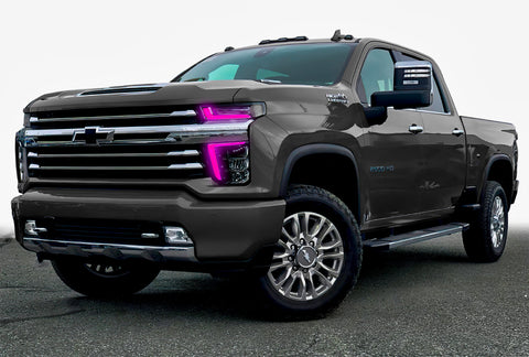 Oracle 20-21 Chevy Silverado HD 2500/3500 RGB+W Headlight DRL Upgrade Kit - ColorSHIFT - 1452-330