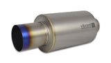 Vibrant Titanium Muffler w/Straight Cut Natural Tip 2.5in. Inlet / 2.5in. Outlet - 17561